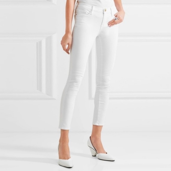 Frame Le Skinny De Jeanne Crop White Sz 30 - Picture 1 of 14